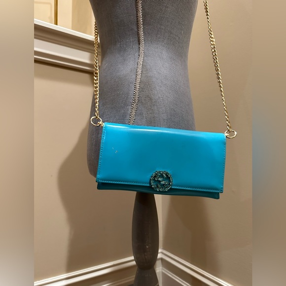 Gucci Interlocking GG Aqua Blue Long Crystal Wallet - Picture 8 of 11
